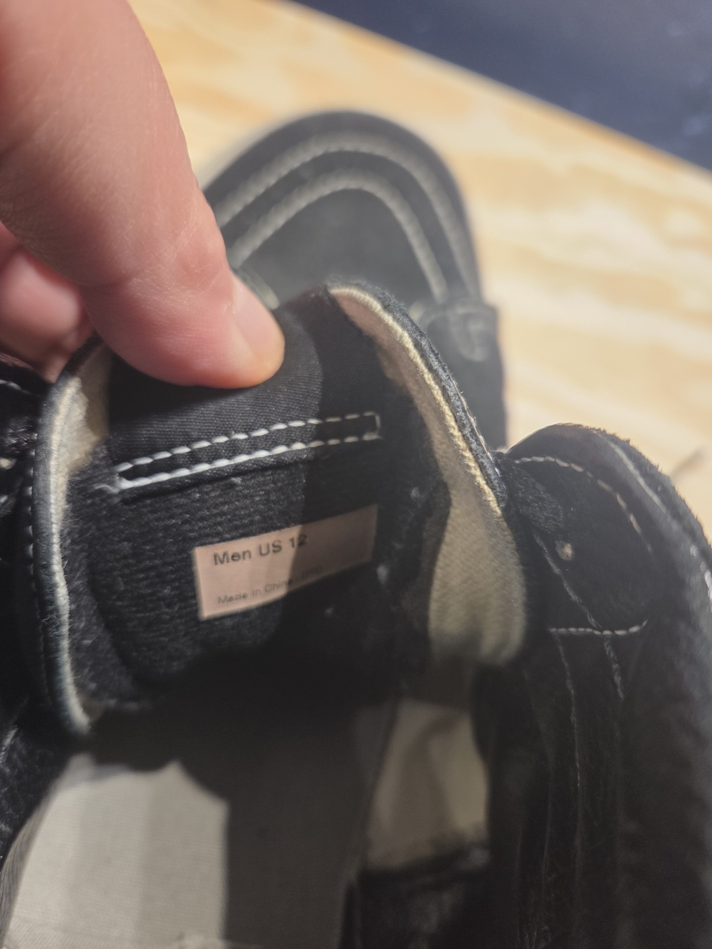 Vans Sk8-Hi Checkerboard High Top Black & Gray Sneakers (Size 12) - Picture 9 of 11